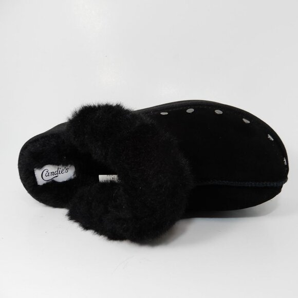Candie's Sabi Faux Fur Platform Mule Clogs Size 7 Black Suede Studs NEW - Picture 14 of 14